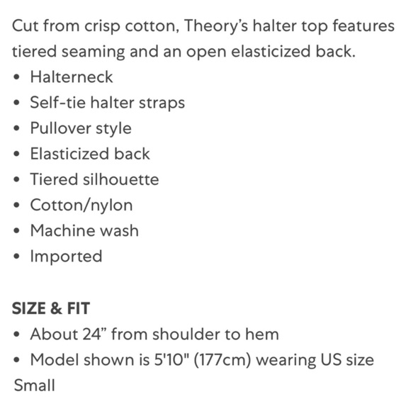 Theory White Tiered Halter Top. Pre-Owned. - Picture 14 of 14